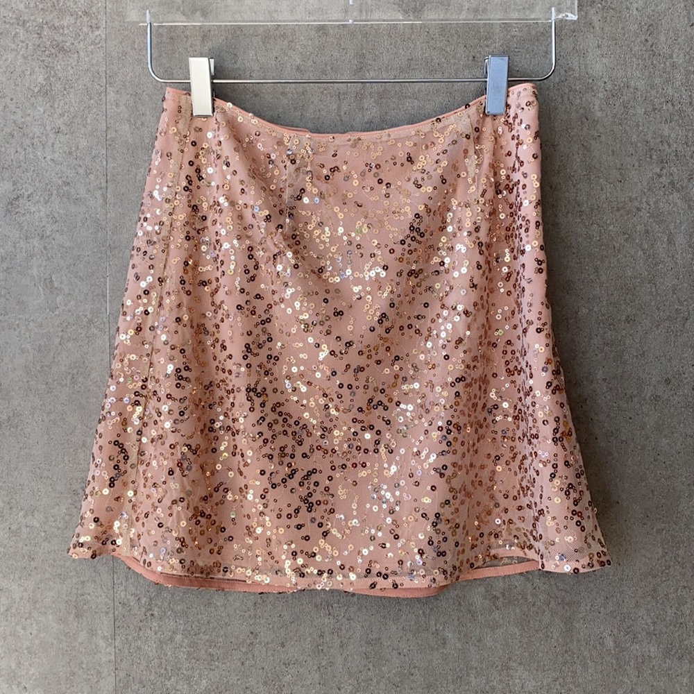 Finders Keepers Rose Gold Sequin Skirt - Picture 2 of 6